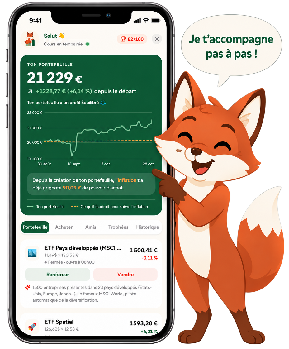 Un portefeuille virtuel dans un téléphone, accompagné de Milàn : Je t’accompagne pas à pas !